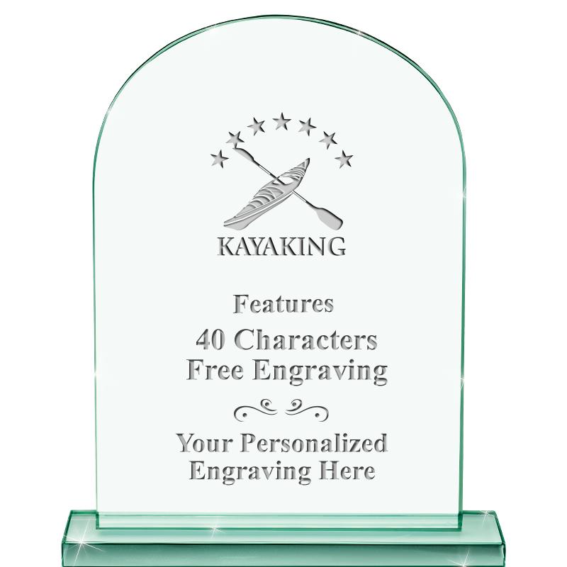 6.25" JADE KEYSTONE CRYS AWARD