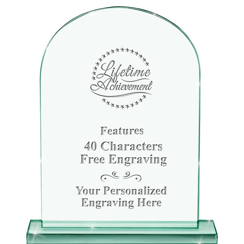 6.25" JADE KEYSTONE CRYS AWARD