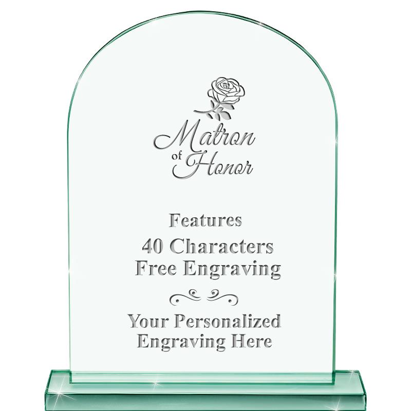 6.25" JADE KEYSTONE CRYS AWARD