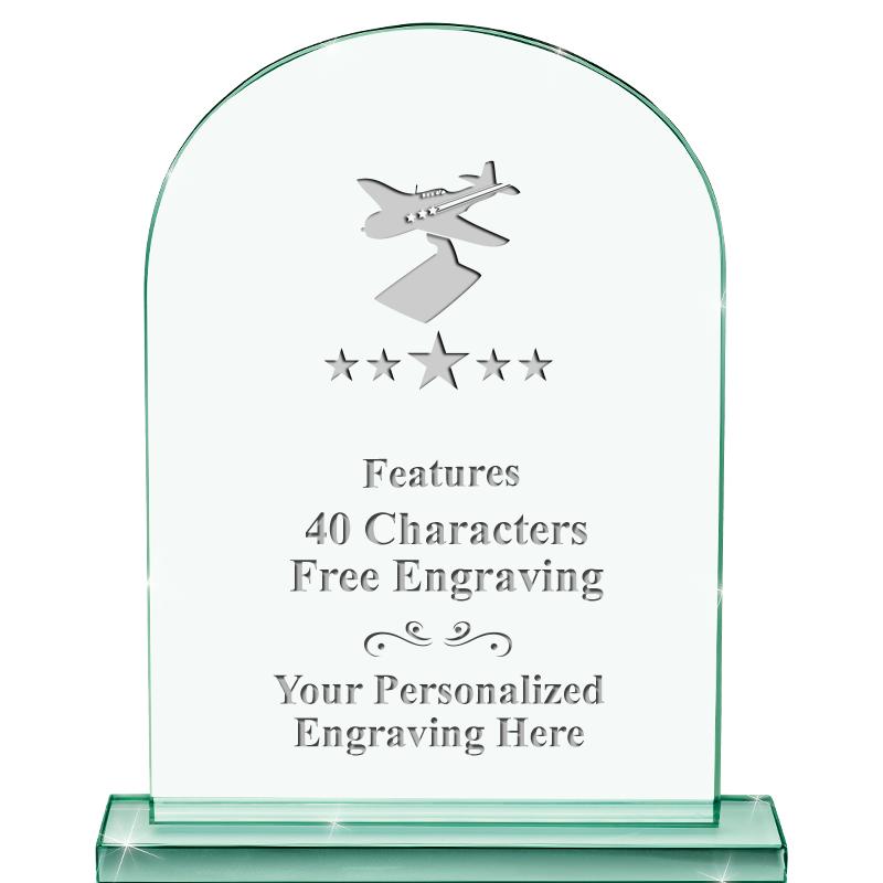 6.25" JADE KEYSTONE CRYS AWARD