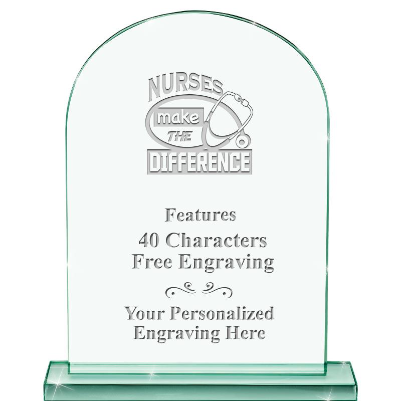 6.25" JADE KEYSTONE CRYS AWARD