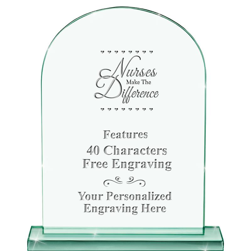 6.25" JADE KEYSTONE CRYS AWARD