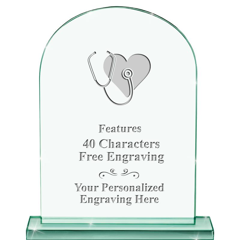 6.25" JADE KEYSTONE CRYS AWARD