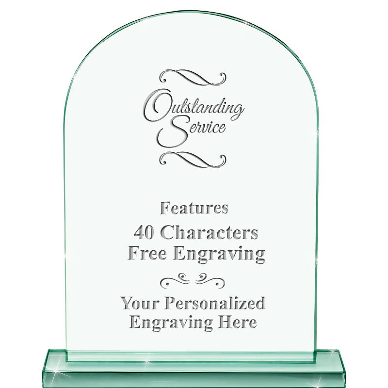 6.25" JADE KEYSTONE CRYS AWARD
