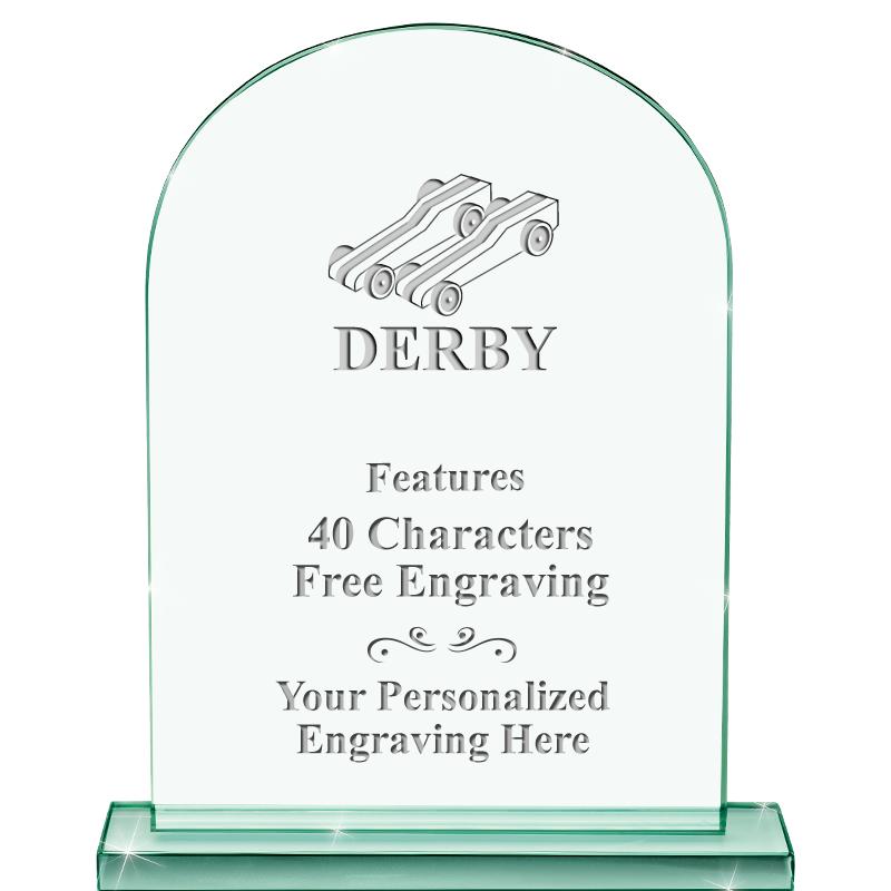 6.25" JADE KEYSTONE CRYS AWARD