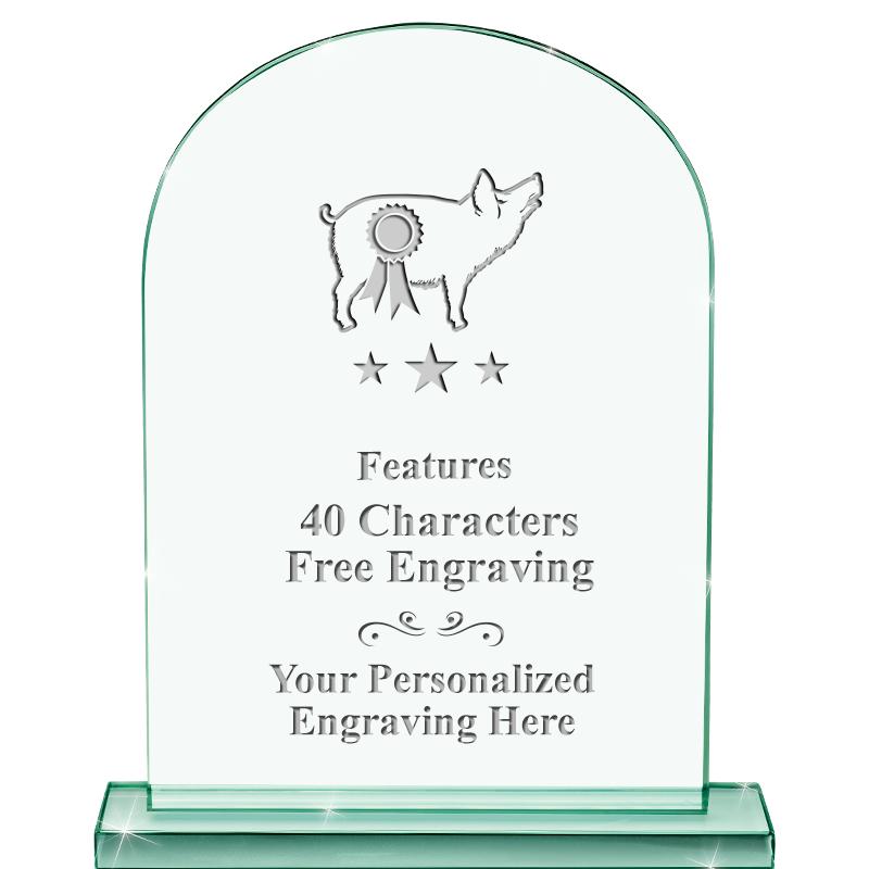 6.25" JADE KEYSTONE CRYS AWARD