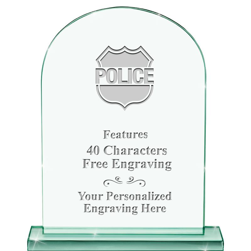 6.25" JADE KEYSTONE CRYS AWARD