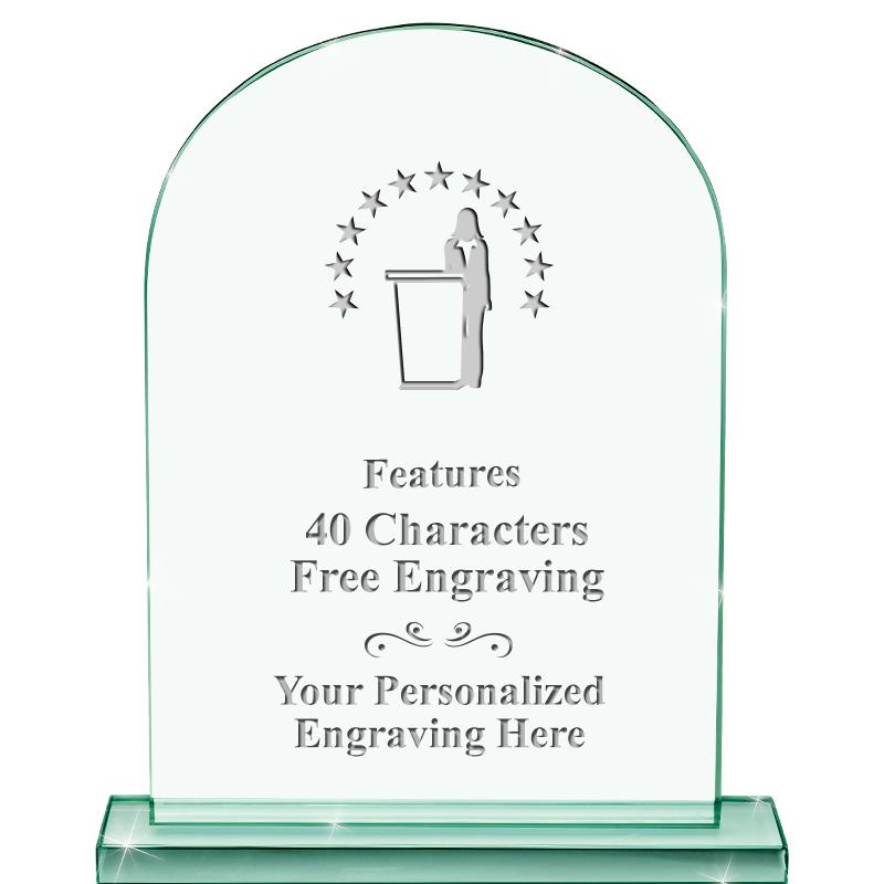 6.25" JADE KEYSTONE CRYS AWARD