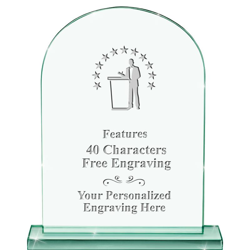 6.25" JADE KEYSTONE CRYS AWARD