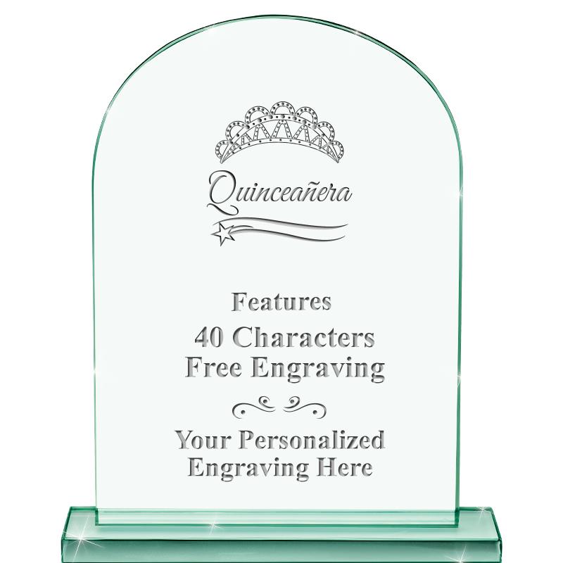 6.25" JADE KEYSTONE CRYS AWARD