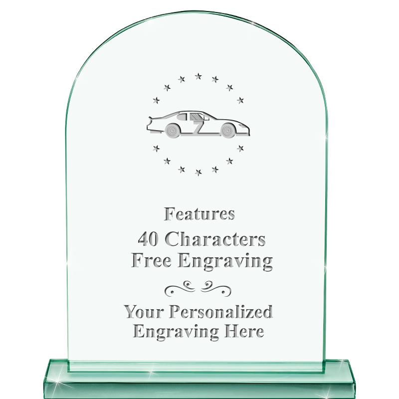 6.25" JADE KEYSTONE CRYS AWARD