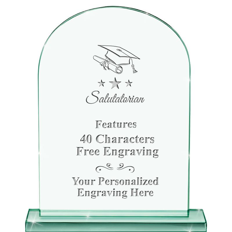 6.25" JADE KEYSTONE CRYS AWARD