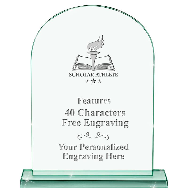 6.25" JADE KEYSTONE CRYS AWARD