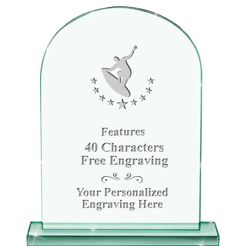 6.25" JADE KEYSTONE CRYS AWARD