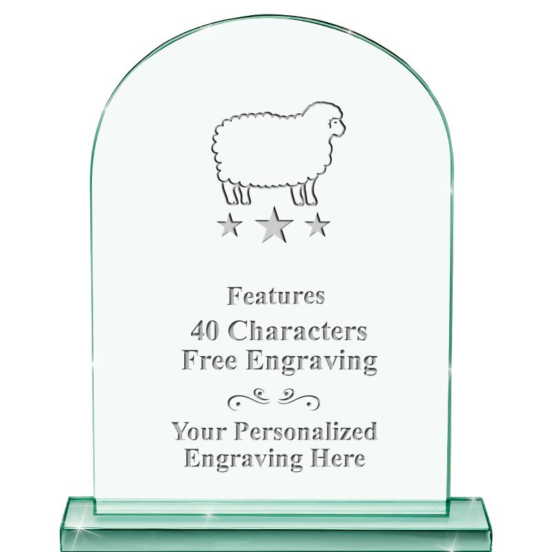 6.25" JADE KEYSTONE CRYS AWARD