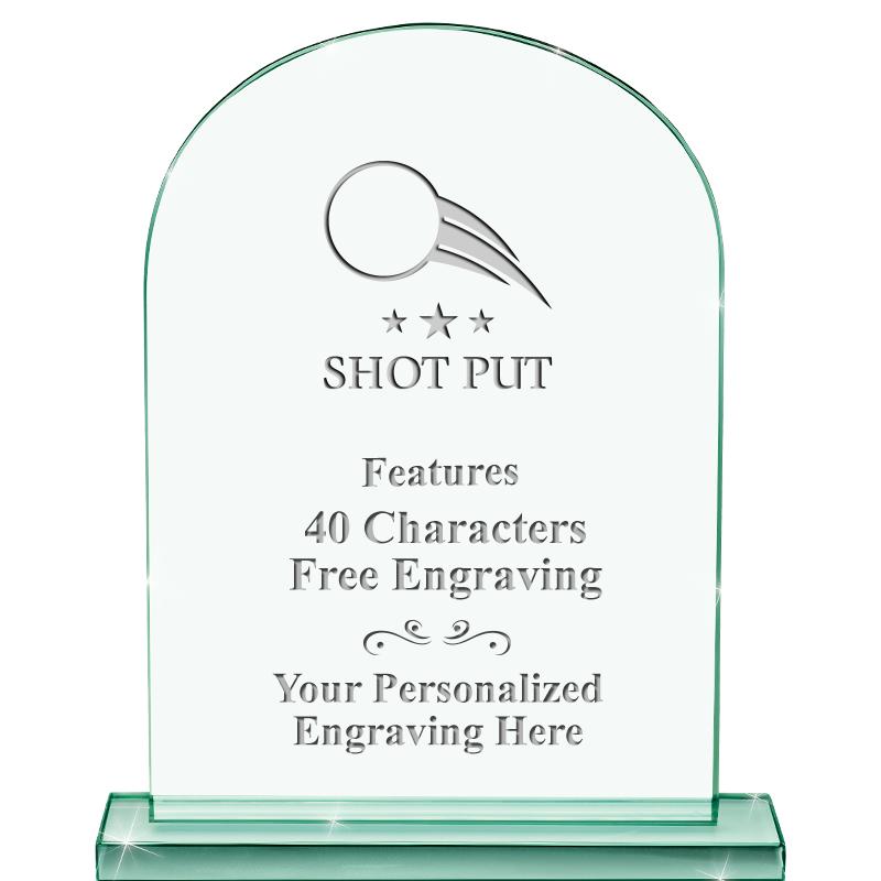 6.25" JADE KEYSTONE CRYS AWARD