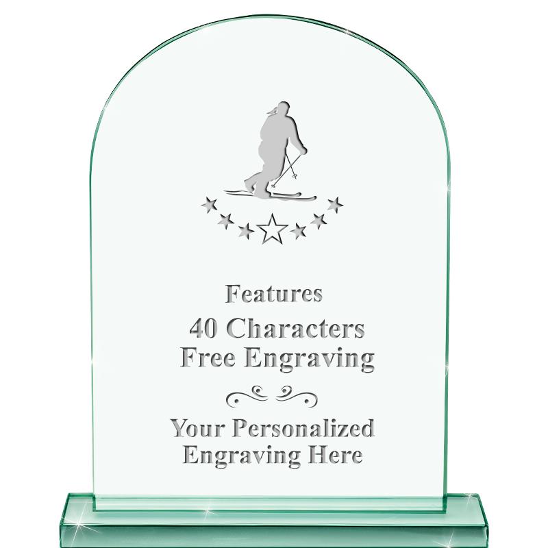 6.25" JADE KEYSTONE CRYS AWARD