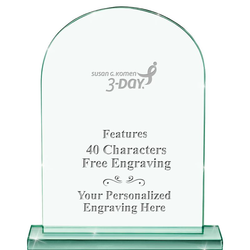 6.25" JADE KEYSTONE CRYS AWARD