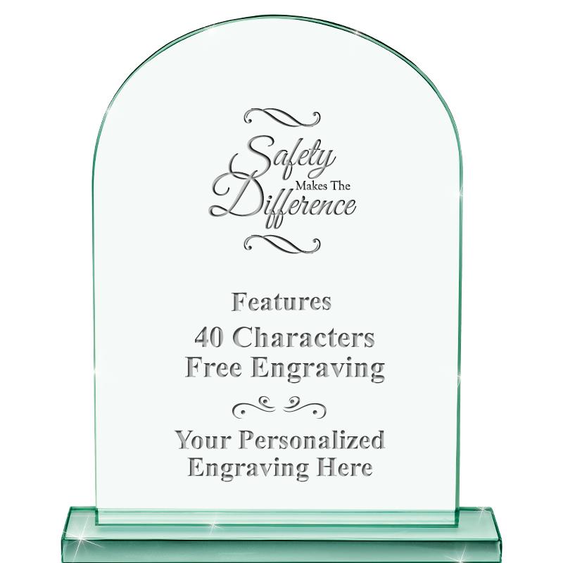 6.25" JADE KEYSTONE CRYS AWARD