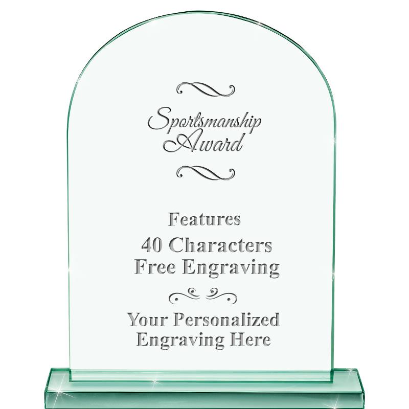 6.25" JADE KEYSTONE CRYS AWARD