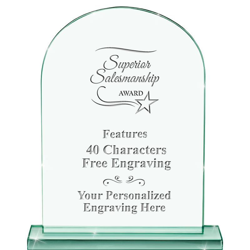 6.25" JADE KEYSTONE CRYS AWARD