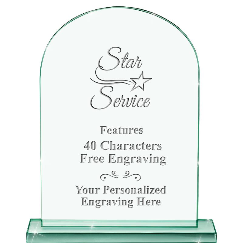 6.25" JADE KEYSTONE CRYS AWARD