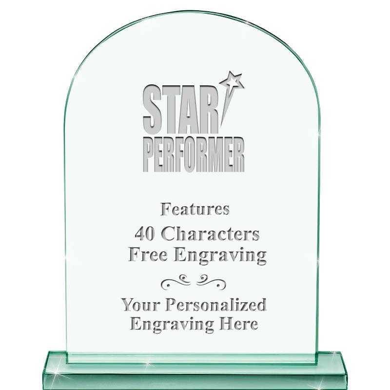 6.25" JADE KEYSTONE CRYS AWARD