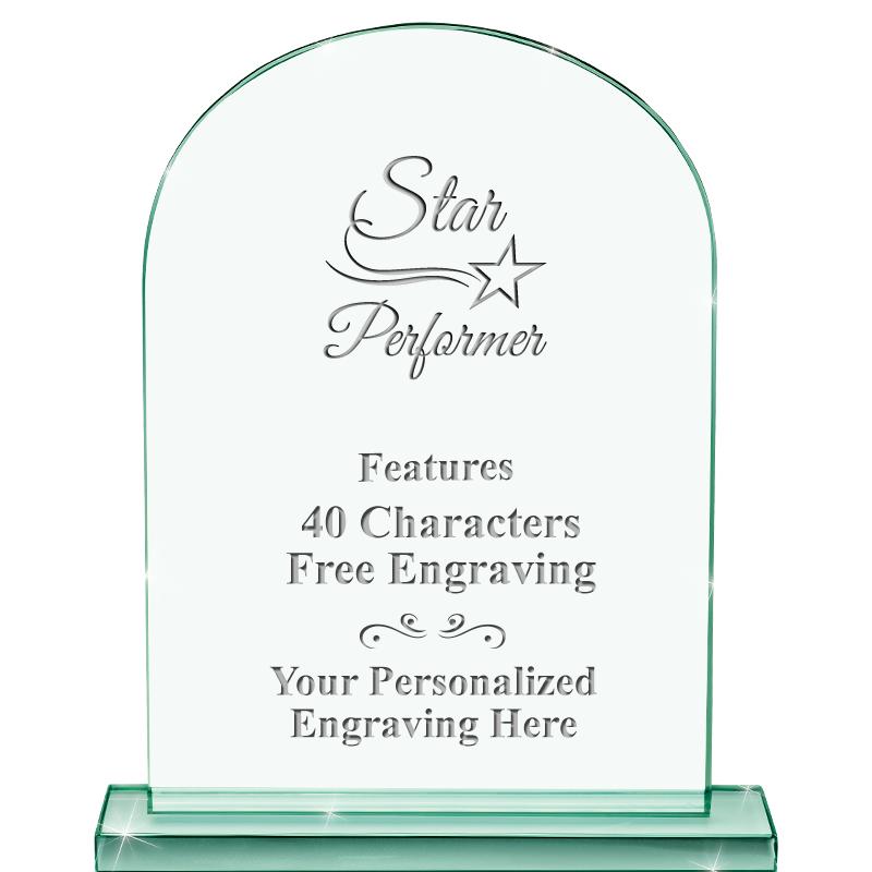 6.25" JADE KEYSTONE CRYS AWARD