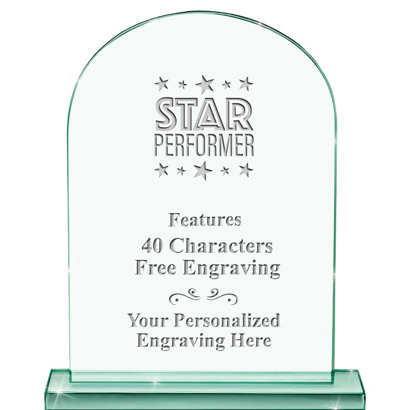 6.25" JADE KEYSTONE CRYS AWARD