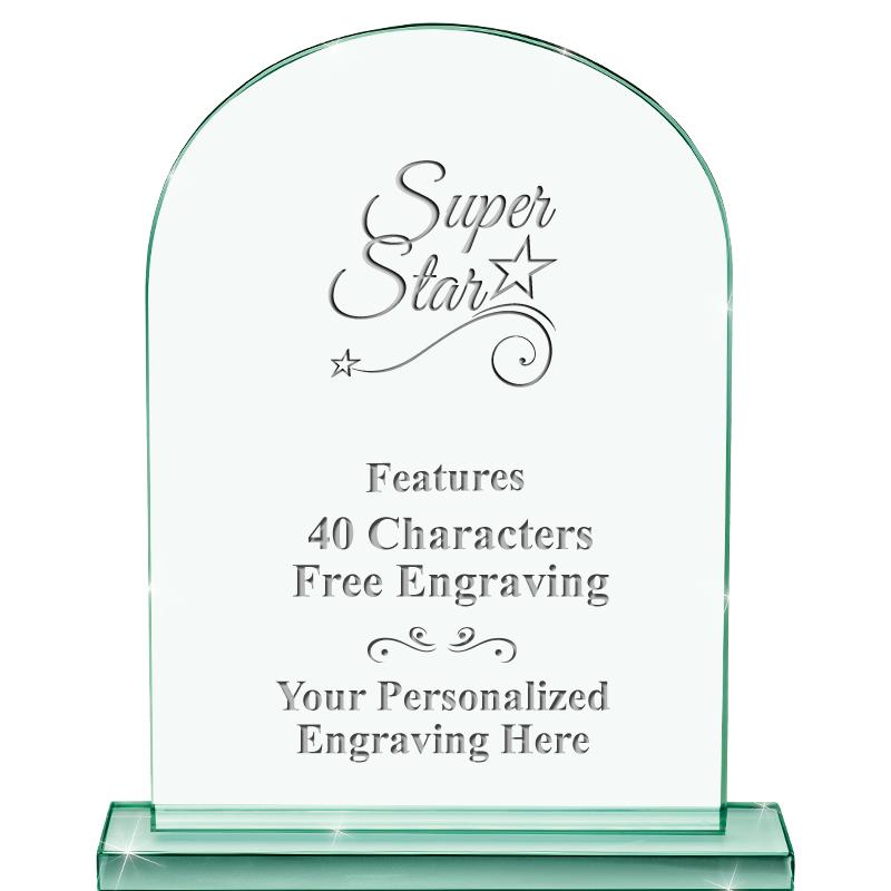6.25" JADE KEYSTONE CRYS AWARD