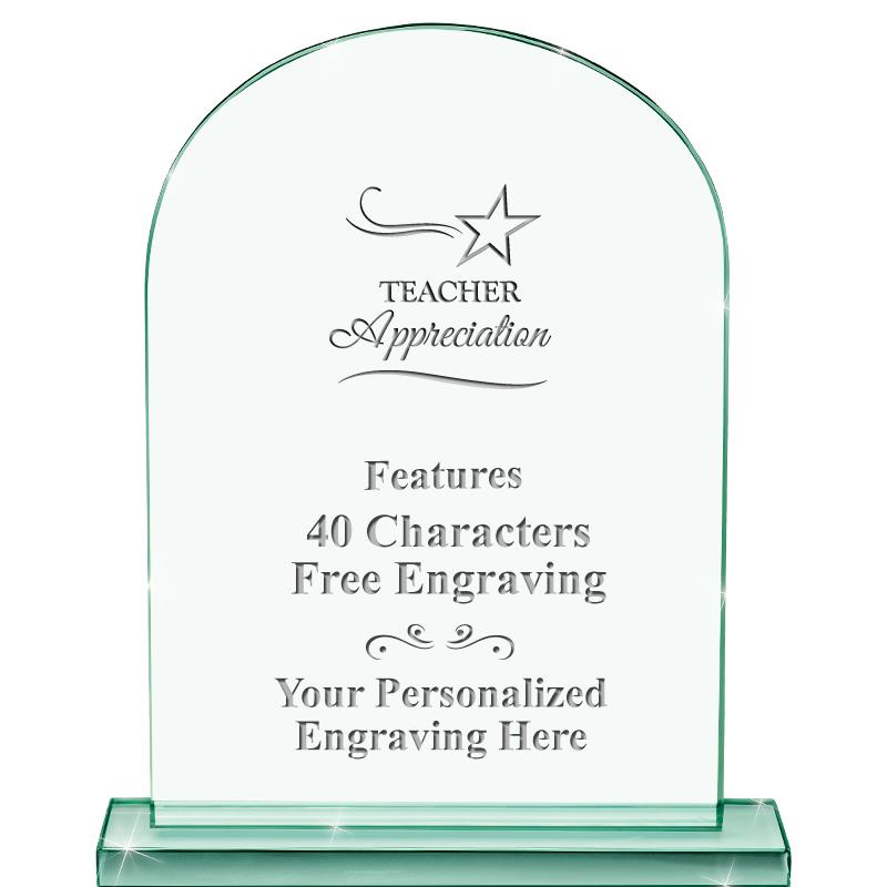6.25" JADE KEYSTONE CRYS AWARD