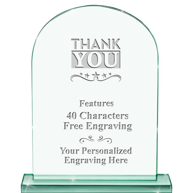 6.25" JADE KEYSTONE CRYS AWARD