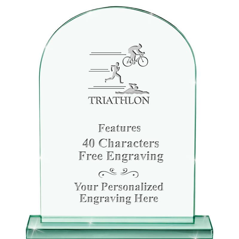 6.25" JADE KEYSTONE CRYS AWARD