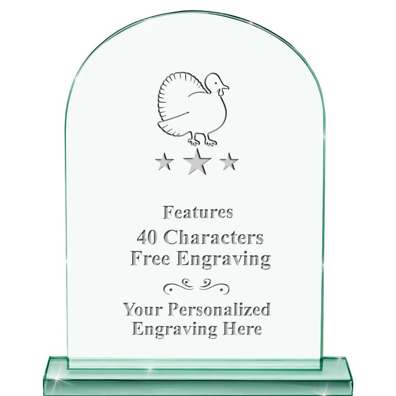 6.25" JADE KEYSTONE CRYS AWARD