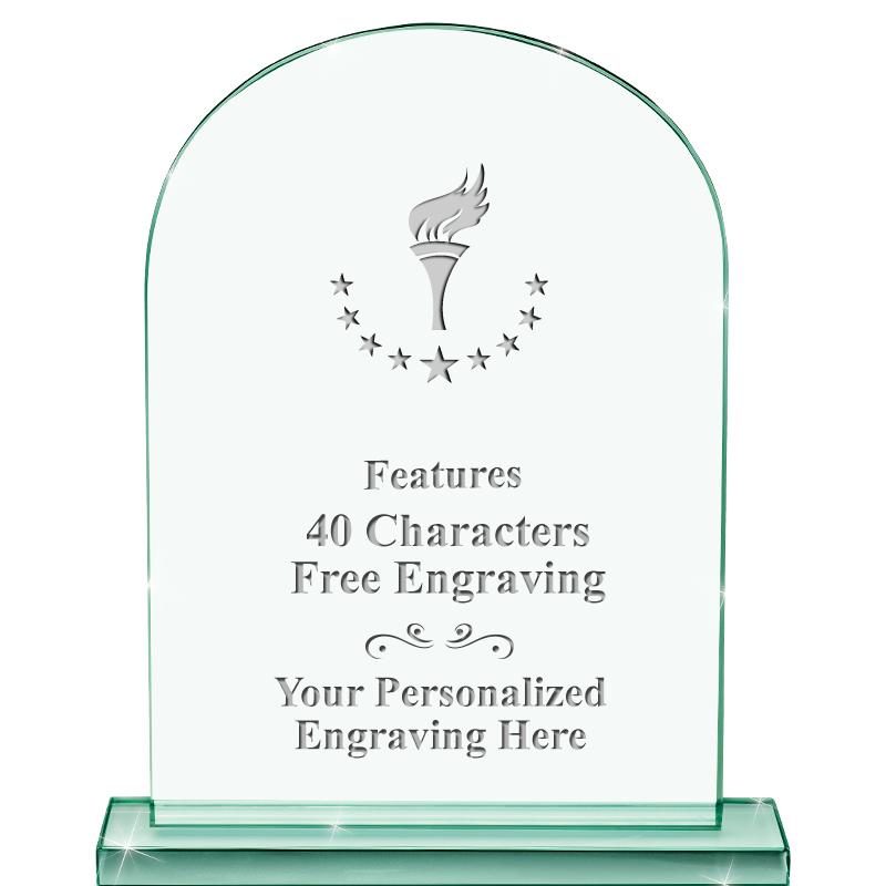 6.25" JADE KEYSTONE CRYS AWARD