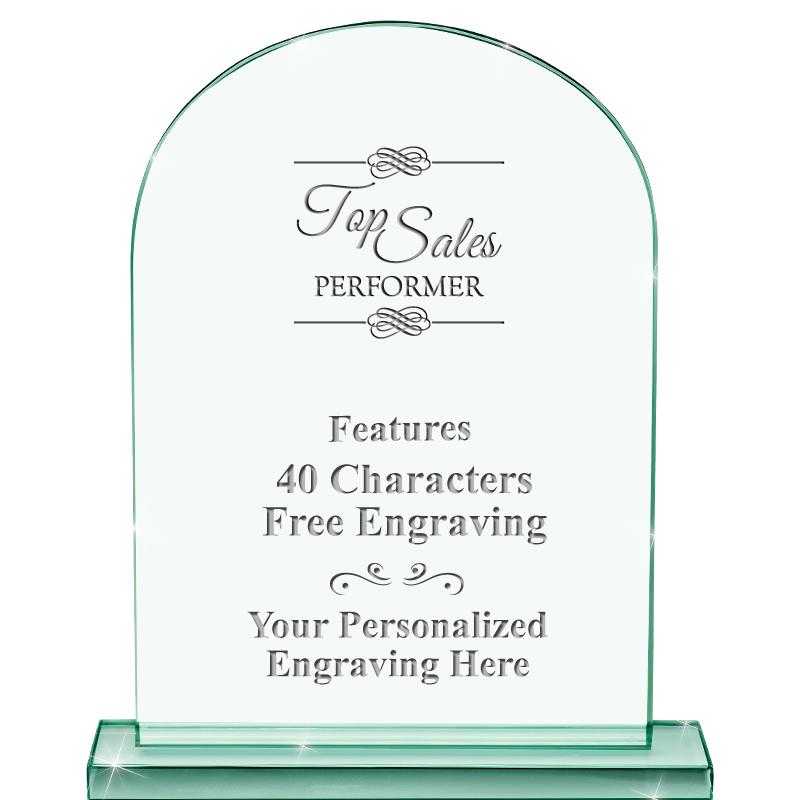 6.25" JADE KEYSTONE CRYS AWARD