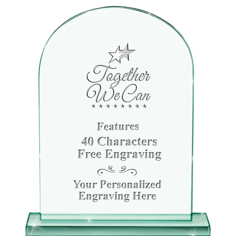 6.25" JADE KEYSTONE CRYS AWARD