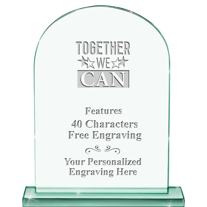 6.25" JADE KEYSTONE CRYS AWARD