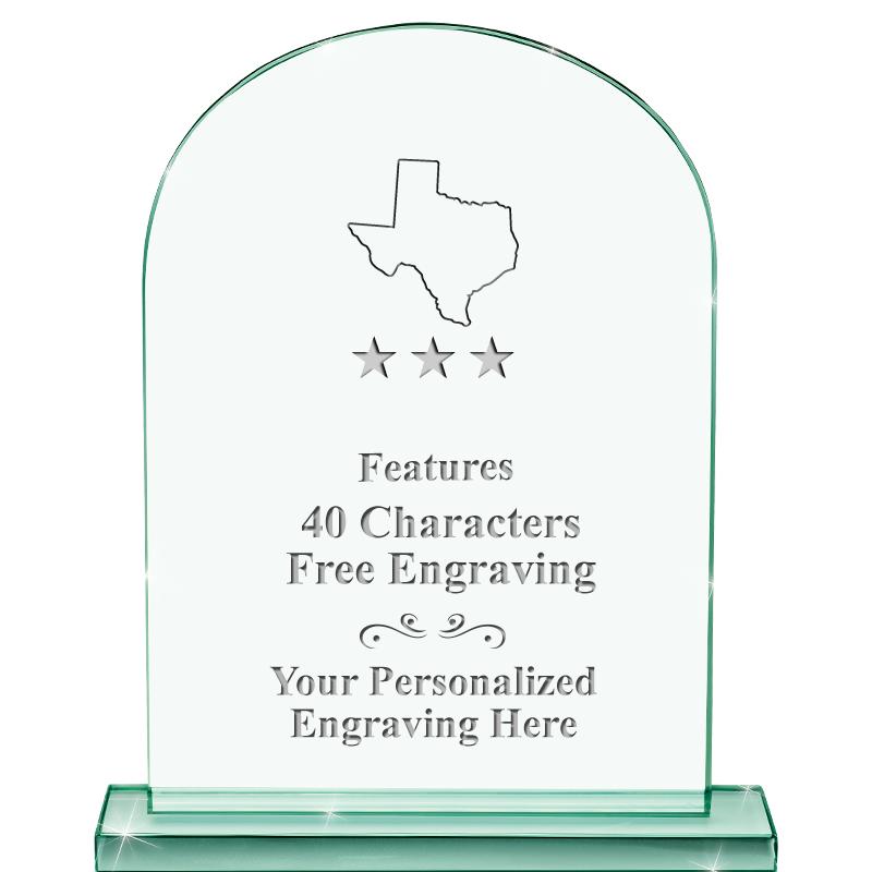 6.25" JADE KEYSTONE CRYS AWARD