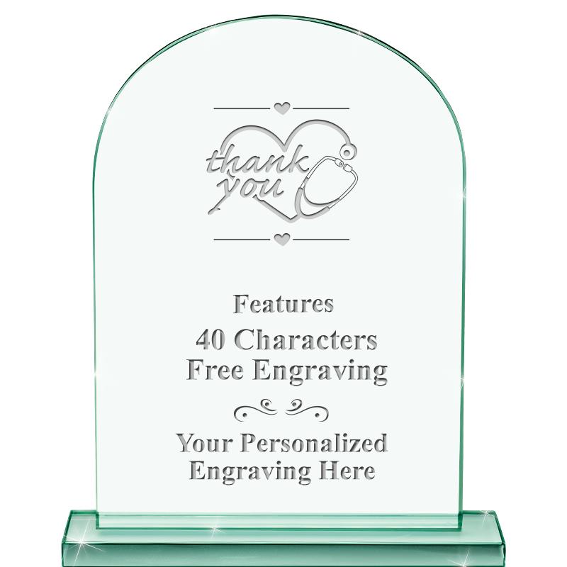 6.25" JADE KEYSTONE CRYS AWARD