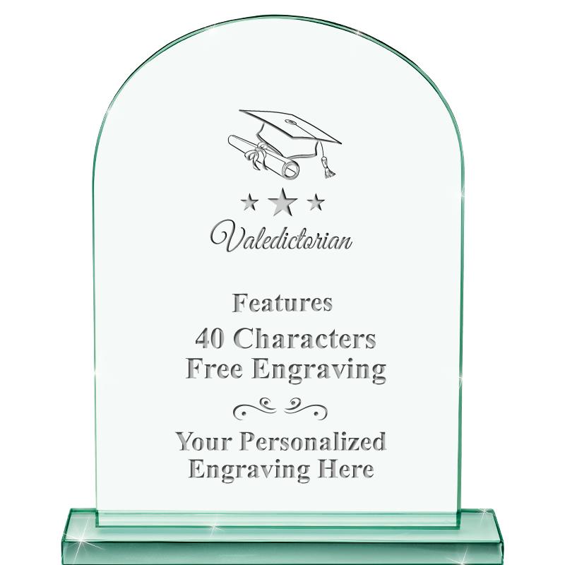 6.25" JADE KEYSTONE CRYS AWARD