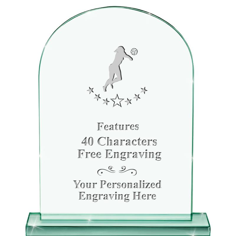 6.25" JADE KEYSTONE CRYS AWARD