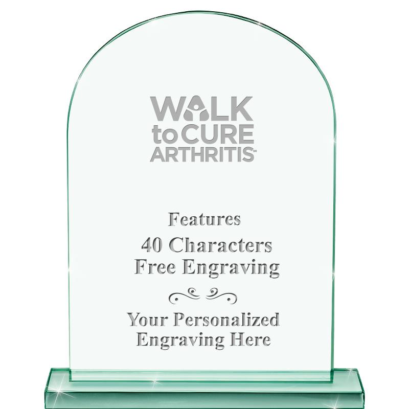 6.25" JADE KEYSTONE CRYS AWARD