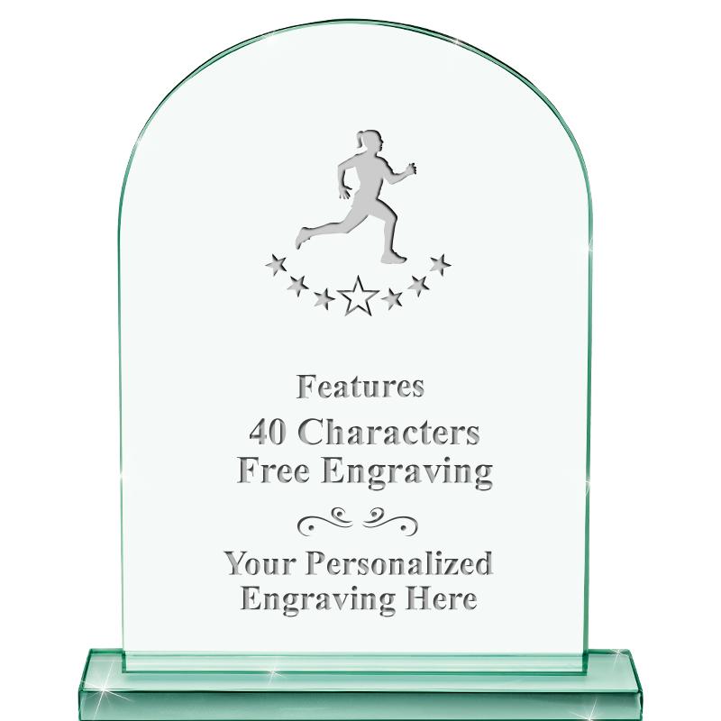 6.25" JADE KEYSTONE CRYS AWARD