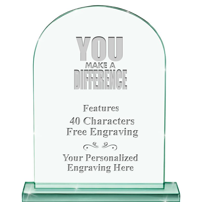 6.25" JADE KEYSTONE CRYS AWARD