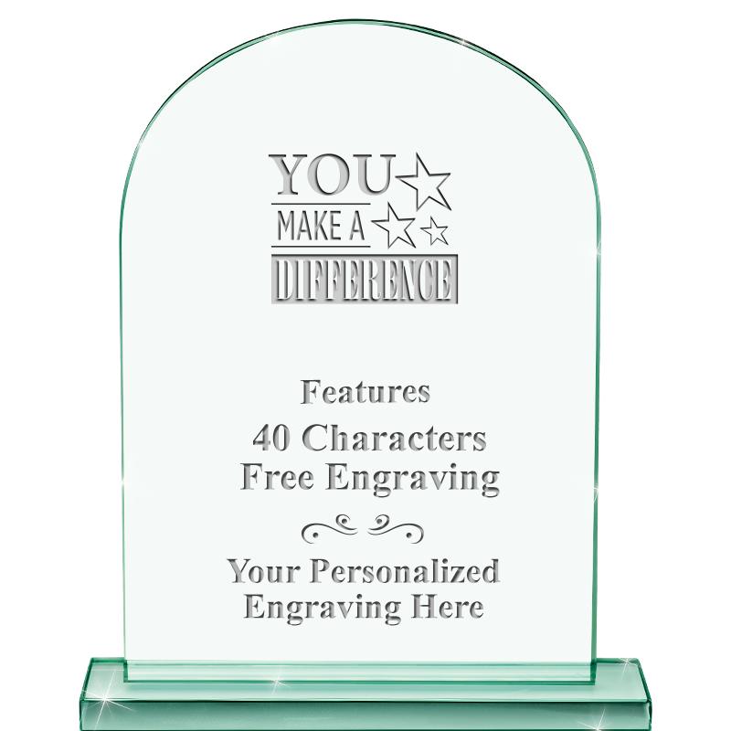 6.25" JADE KEYSTONE CRYS AWARD