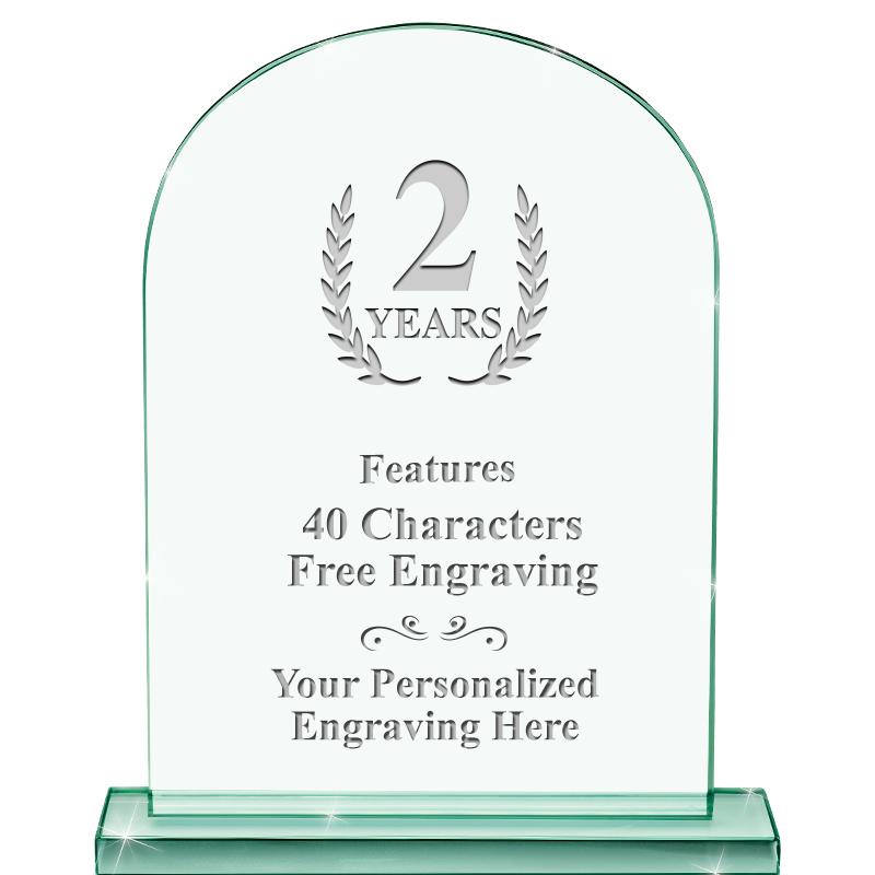 6.25" JADE KEYSTONE CRYS AWARD