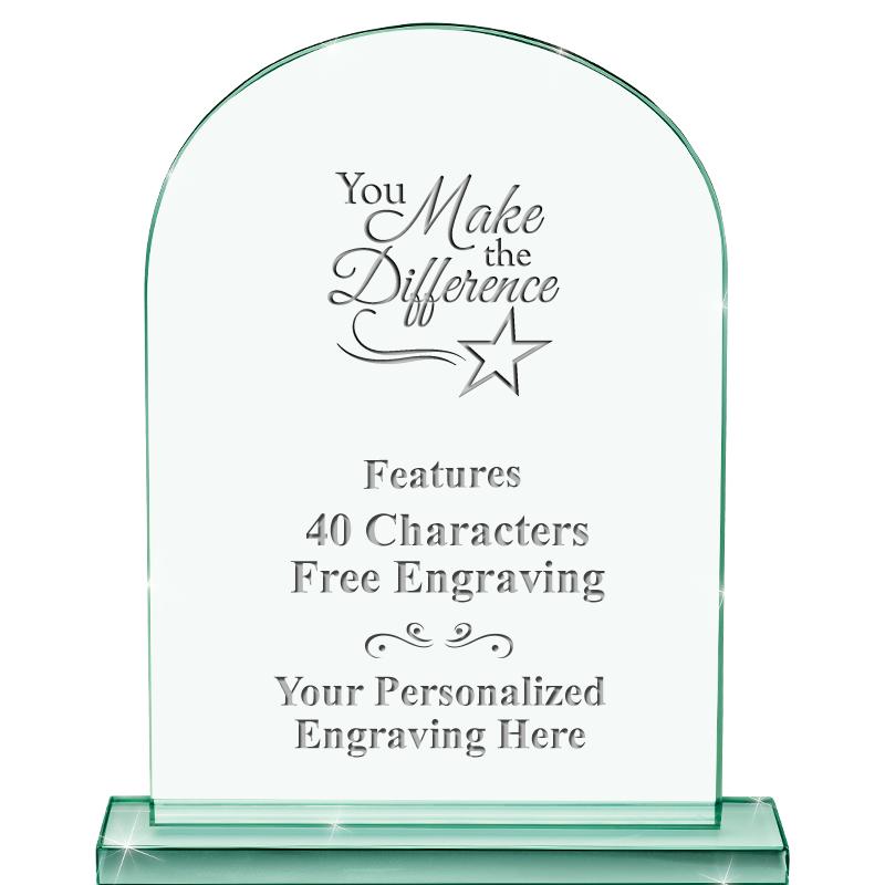 6.25" JADE KEYSTONE CRYS AWARD