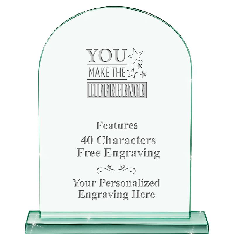 6.25" JADE KEYSTONE CRYS AWARD