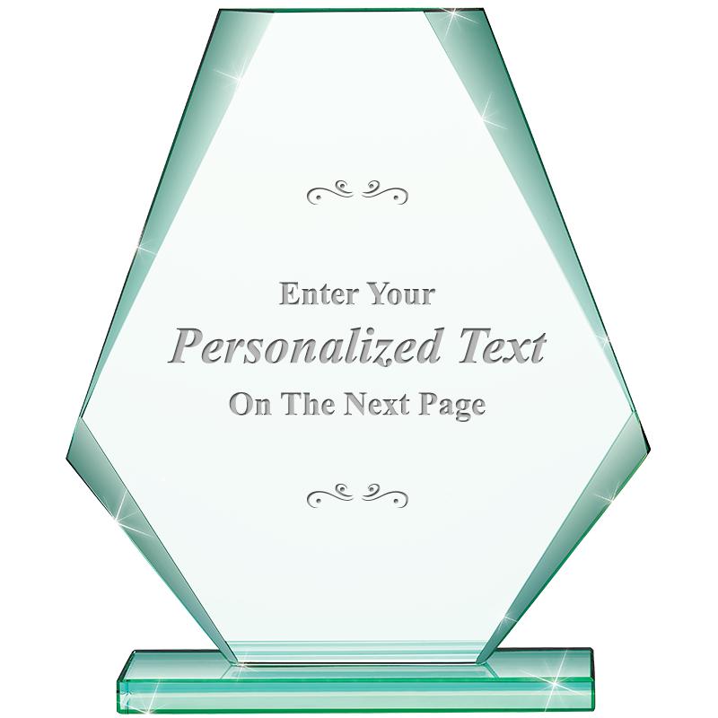 6" JADE PYRAMID CRYSTAL AWARD